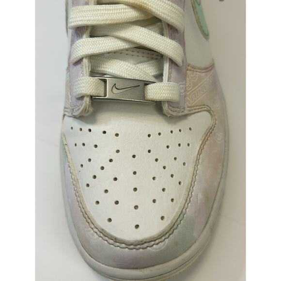 Nike Dunk Low White/Mint Foam Phantom Paisley Print Athletic Shoes Size 7 - Picture 8 of 10